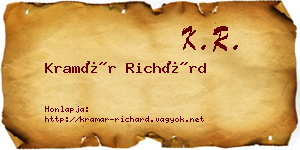 Kramár Richárd névjegykártya
